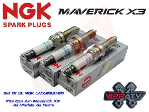 Set Of 3 NGK Iridium Spark Plugs LMAR9AI-8D Can Am Maverick X3 X-3 Head Fix Kit