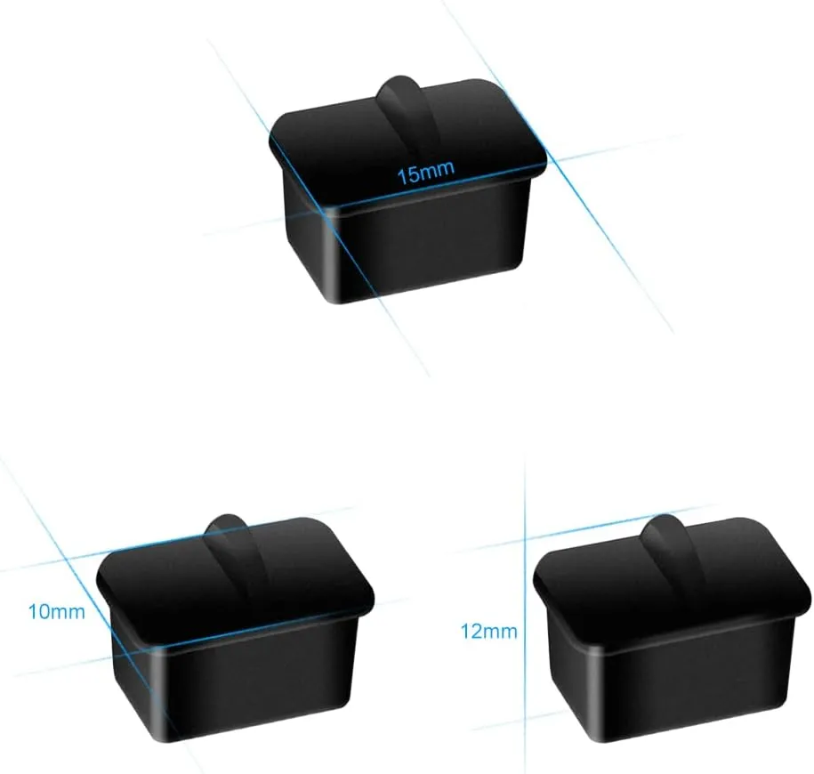 SFP-A 100 Counts Dust Cover Caps Ethernet Port Plugs Protector for Network Switches Routers Hubs Slot Port, Black Silicone,15x10x17mm