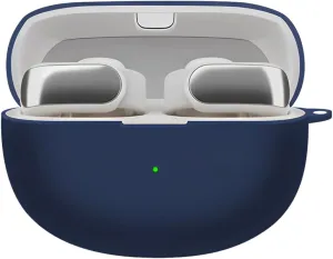 Silicone Case Compatible with Bose Ultra Open Earbuds with Keychain, Soft Protective Accessories for Bose Open Ear Wireless Earbuds Cover for Man Women, Blue