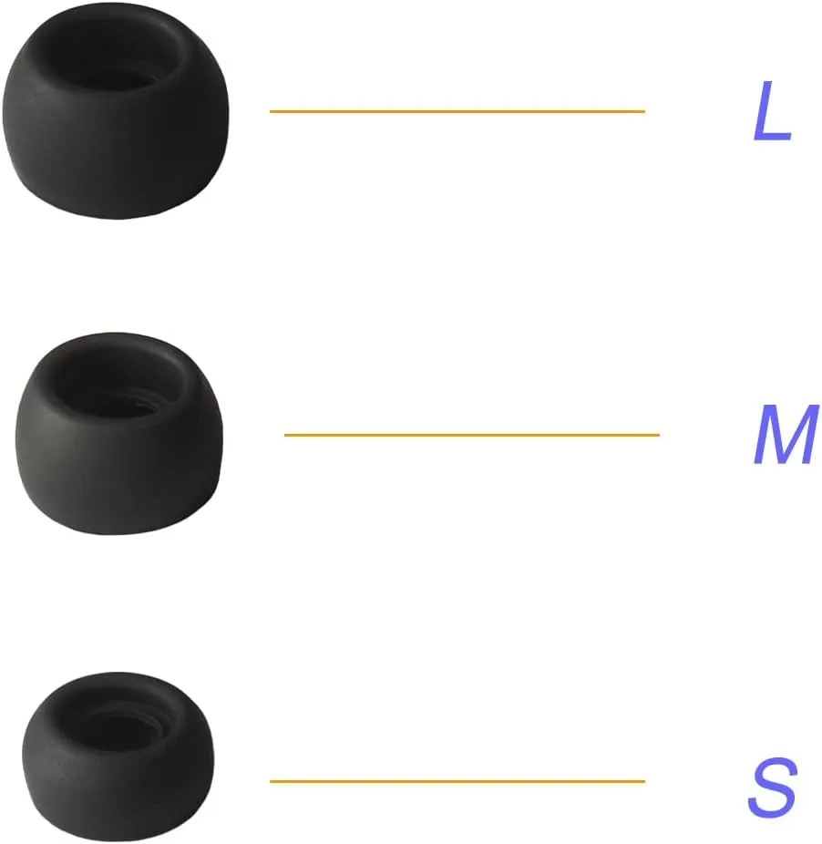 Silicone Ear Tips for Galaxy Buds Pro Replacement Earbuds Tips for Galaxy Buds Pro Earbuds 6 Pairs LMS Black