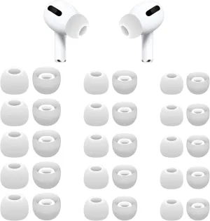 Silicone Replacement Earbud Ear Buds Tips, 60 Pcs Replacement Silicone Tips Earbuds Buds Eartips Set, Earbuds Ear Tips Replacement, Ear Bud Covers for Beats Studio Buds Earphone Headphones(White)