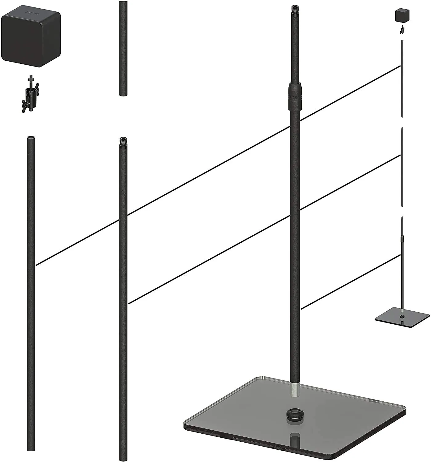 Skywin VR Tripod Glass Stand, Base Station Mount, Compatible with Steam VR Base Station 2.0 & Oculus Rift Constellation (2 Stands)