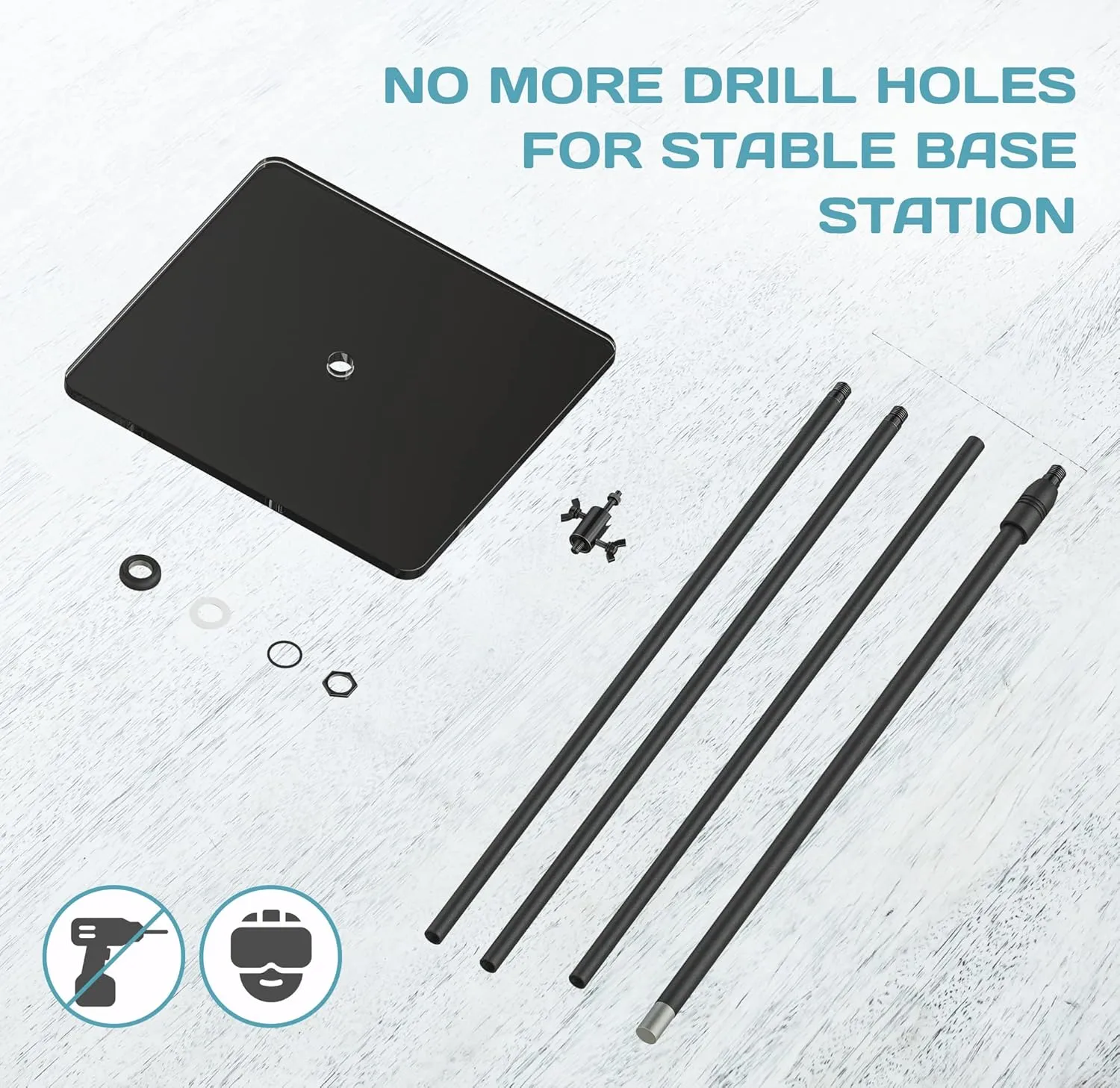 Skywin VR Tripod Glass Stand, Base Station Mount, Compatible with Steam VR Base Station 2.0 & Oculus Rift Constellation (2 Stands)