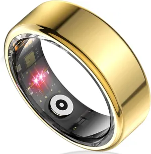 Smart Ring Health Tracker for Women Men, Sleep Tracker with Heart Rate and Blood Oxygen, Fitness Ring for Activity Monitoring, 15 Days Battery, No Subscription, Titanium Alloy (Gold, #8)