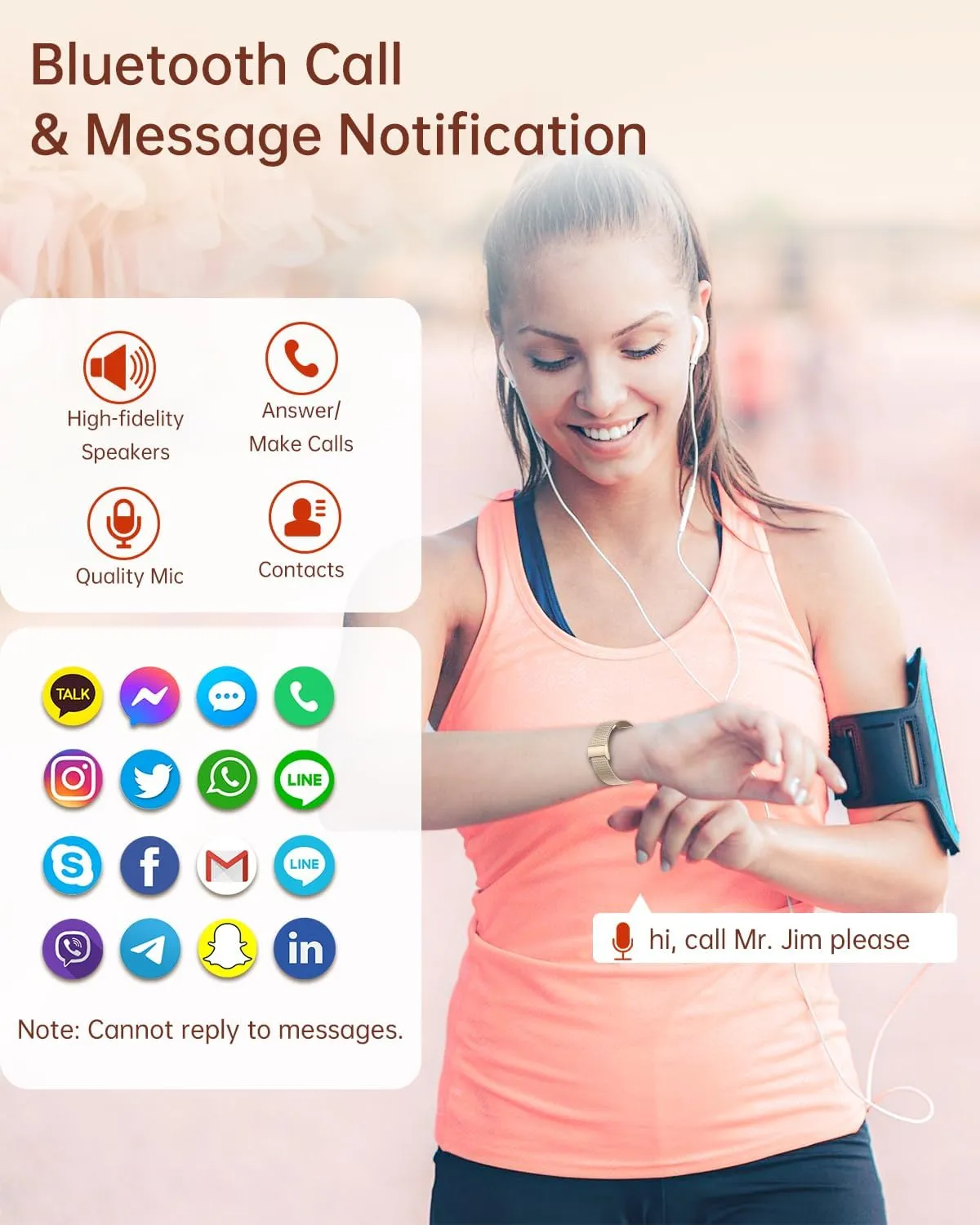 Smart Watch for Women (Answer/Make Calls), 1.43'' AMOLED Always On Display, Waterproof Smartwatch with 100  Sports Modes, Heart Rate Monitor, Fitness Watch for iPhone Android, Round(Rose Gold)