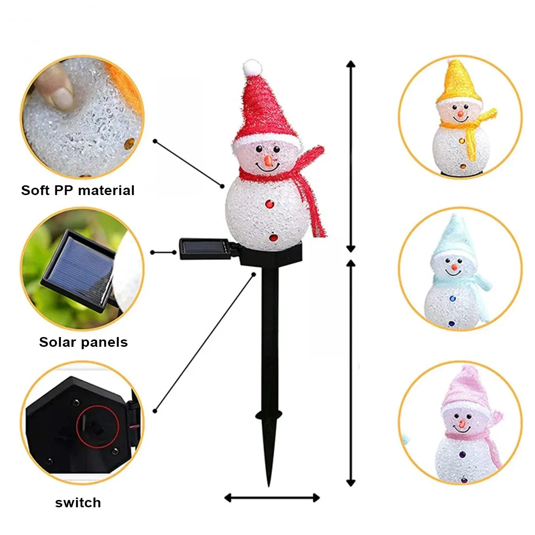 SnowLight Snowman Solar Christmas Lights Outdoor Decoration
