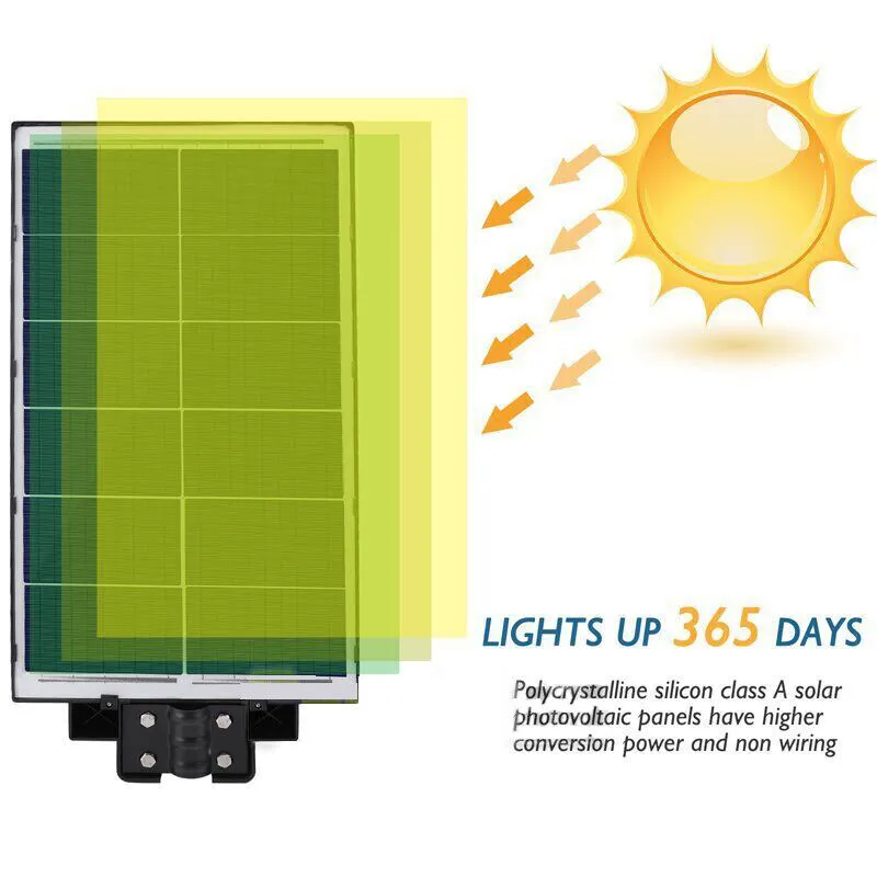 Solar-Powered Commercial Street Lights, 2000W, Motion Sensor, IP67