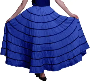 Solid Long Maxi Cotton Beach Wear Skirt for Women Elastic Waist Skirt Summer Wear