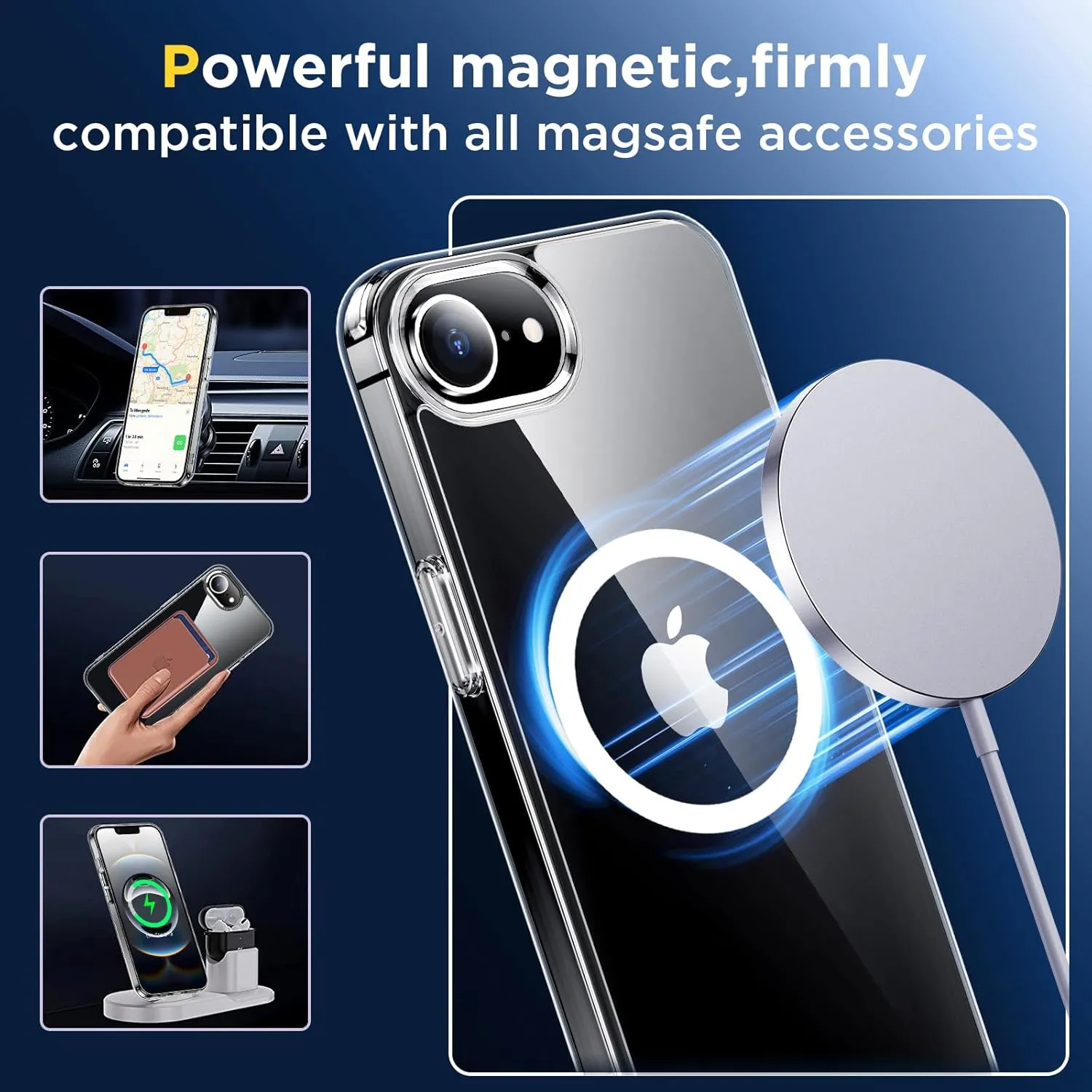 SPIDERCASE Designed for iPhone 16e Case,Crystal Clear with 2PCS Tempered Glass Screen Protector Anti-Fingerprint Anti-Scratch Phone Case for iPhone 16e 2025 6.1'', Clear