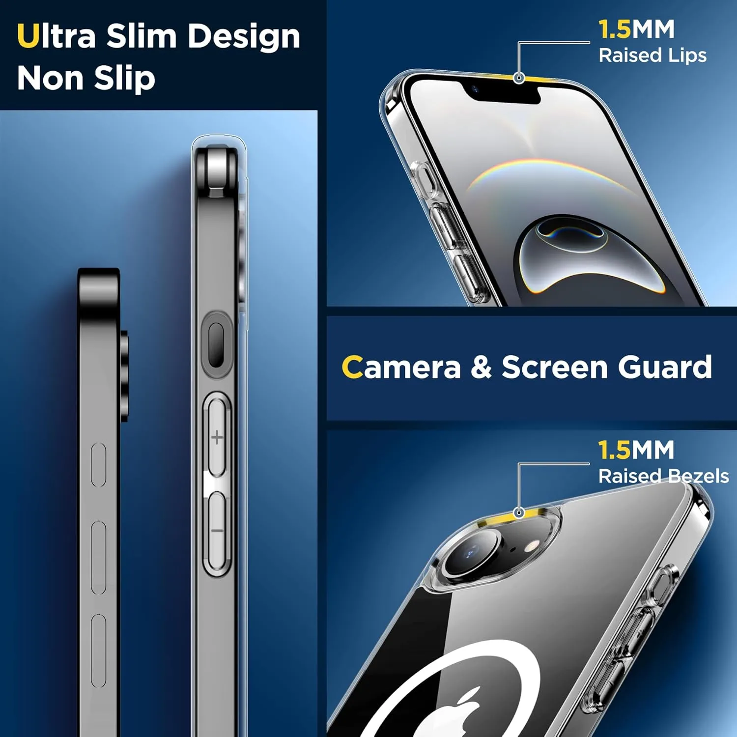 SPIDERCASE Designed for iPhone 16e Case,Crystal Clear with 2PCS Tempered Glass Screen Protector Anti-Fingerprint Anti-Scratch Phone Case for iPhone 16e 2025 6.1'', Clear