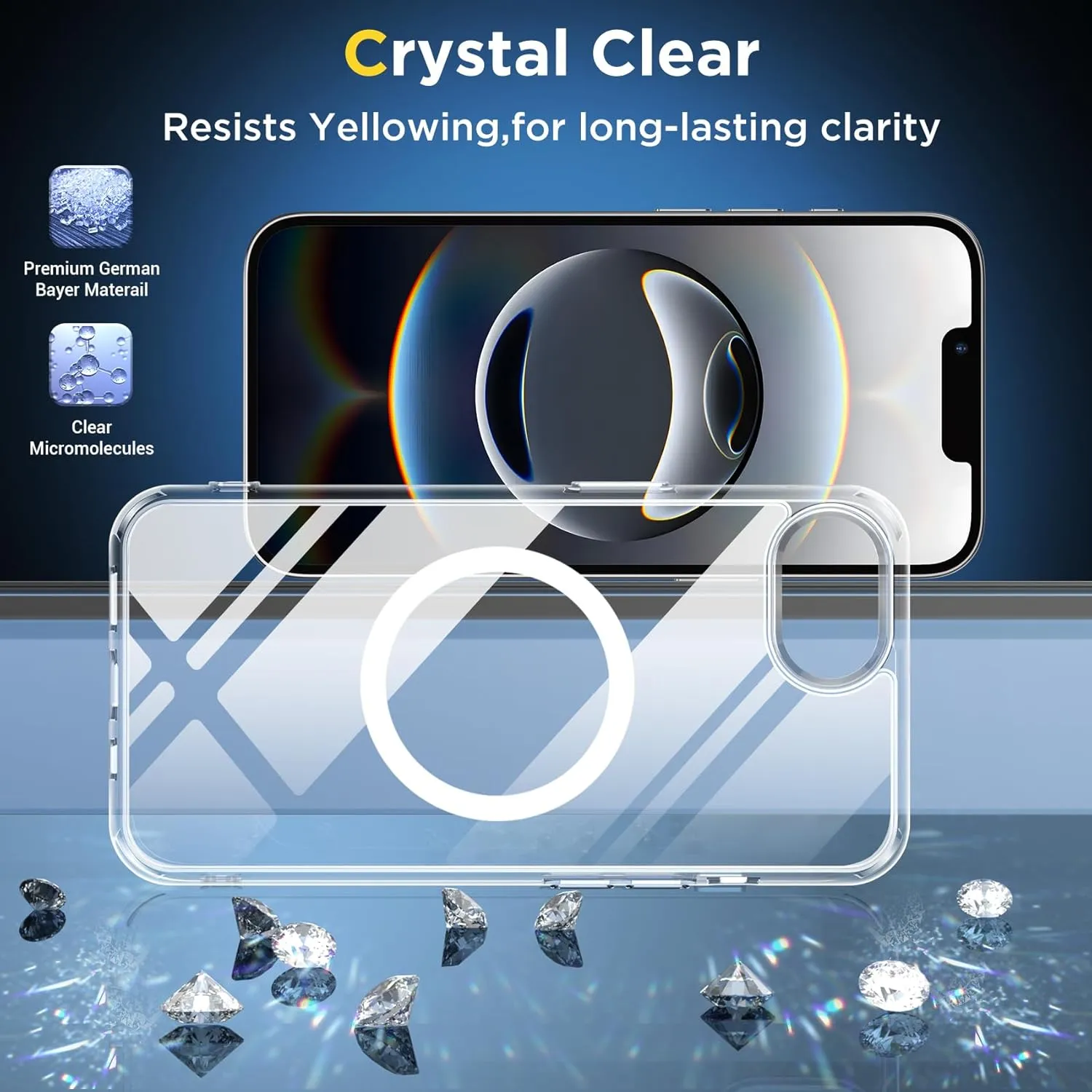 SPIDERCASE Designed for iPhone 16e Case,Crystal Clear with 2PCS Tempered Glass Screen Protector Anti-Fingerprint Anti-Scratch Phone Case for iPhone 16e 2025 6.1'', Clear