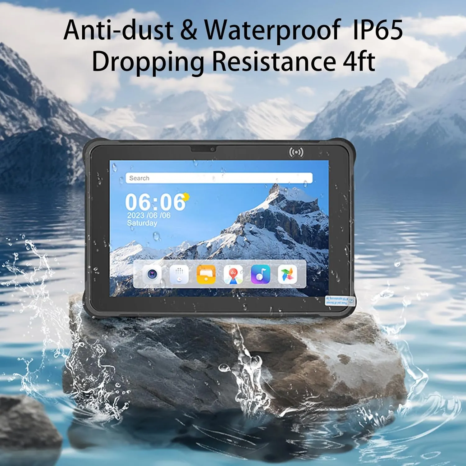 ST8-A7 Rugged Tablet, 8 inch Android 13 Industrial Tablet MTK MT6789, 6GB 128GB, IP65 Waterproof, 10000mAh, 4G LTE/WiFi/BT 5.0/NFC/GPS (8 256G, Standard Edition)