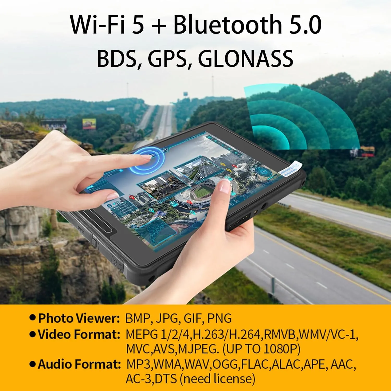 ST8-A7 Rugged Tablet, 8 inch Android 13 Industrial Tablet MTK MT6789, 6GB 128GB, IP65 Waterproof, 10000mAh, 4G LTE/WiFi/BT 5.0/NFC/GPS (8 256G, Standard Edition)