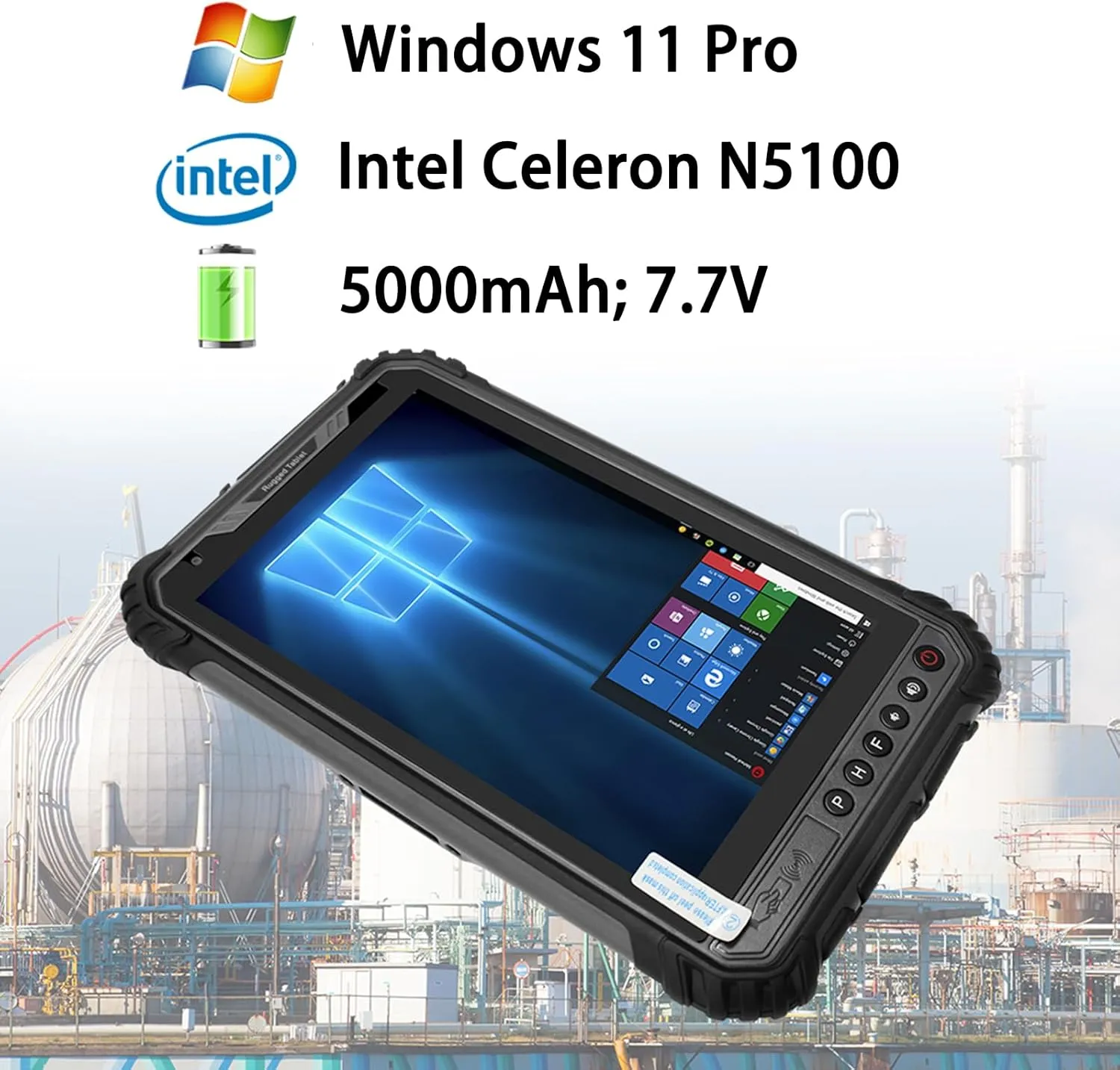 ST9-J Rugged Tablet, 8 inch Windows 11 Pro Industrial Tablet Intel N5100, 8GB 256GB, IP65 Waterproof, 5000mAh, 4G LTE/WiFi/BT 4.2/NFC/GPS (Standard Edition)