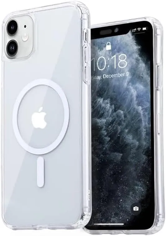 Strong Magnetic Clear for iPhone 11 Case [Compatible with MagSafe] [Military Grade Drop Tested] Shockproof Protective Slim Thin Phone Cover 6.1 Inch Clear