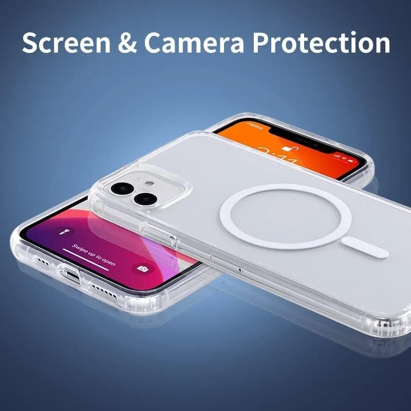 Strong Magnetic Clear for iPhone 11 Case [Compatible with MagSafe] [Military Grade Drop Tested] Shockproof Protective Slim Thin Phone Cover 6.1 Inch Clear