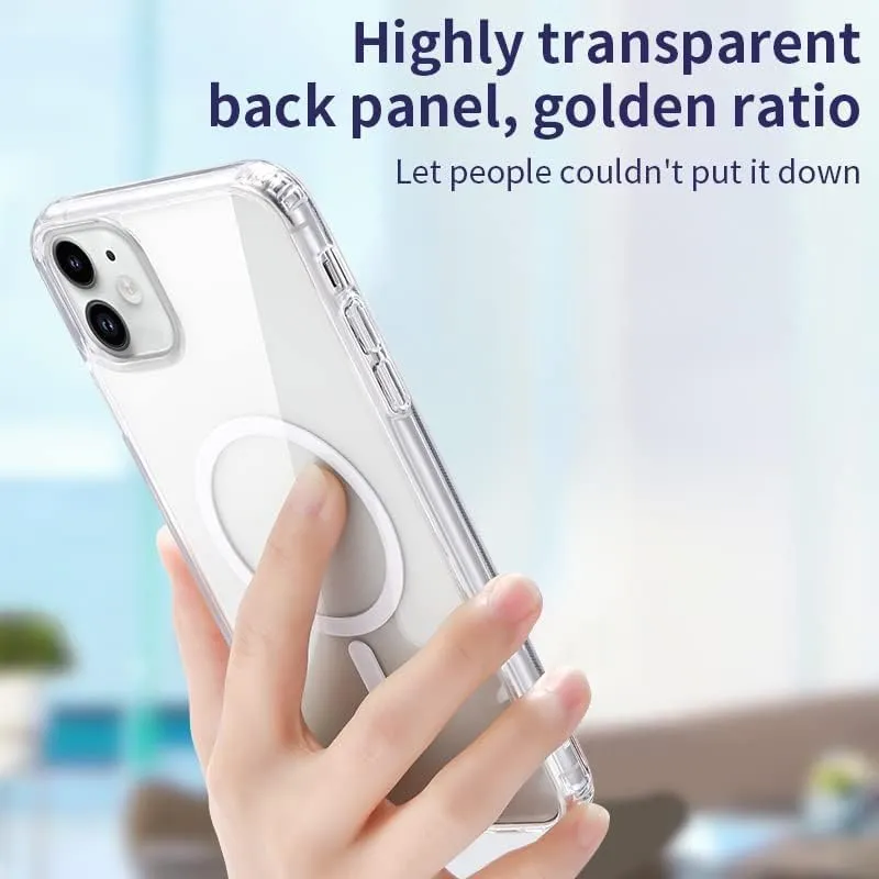 Strong Magnetic Clear for iPhone 11 Case [Compatible with MagSafe] [Military Grade Drop Tested] Shockproof Protective Slim Thin Phone Cover 6.1 Inch Clear