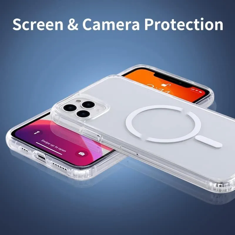 Strong Magnetic Clear for iPhone 11 Pro Max Case [Compatible with MagSafe] [Military Grade Drop Tested] Shockproof Protective Slim Thin Phone Cover 6.5 Inch Clear
