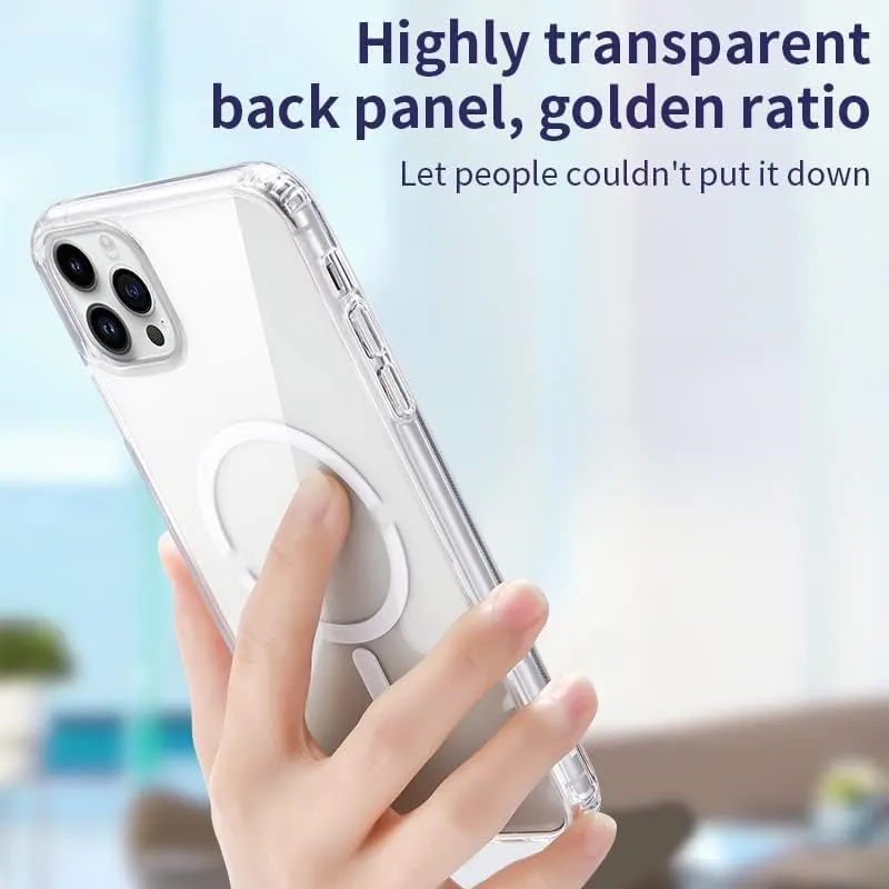 Strong Magnetic Clear for iPhone 11 Pro Max Case [Compatible with MagSafe] [Military Grade Drop Tested] Shockproof Protective Slim Thin Phone Cover 6.5 Inch Clear