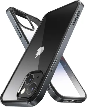 SUPCASE Unicorn Beetle Edge Series Case for iPhone 13 (2021 Release) 6.1 Inch, Slim Frame Clear Case with TPU Inner Bumper & Transparent Back (Black)