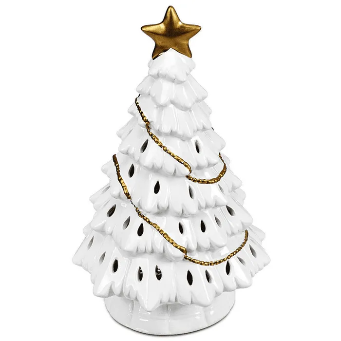 Tabletop Pre Lit Ceramic Christmas Tree With Lights