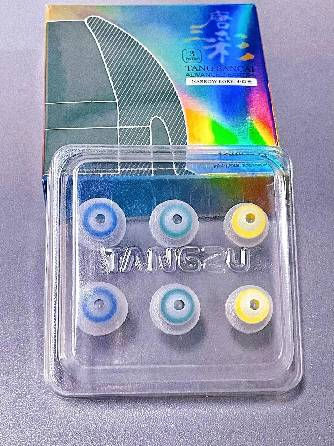Tang Sancai Narrow Bore Eartips, Medical Grade Hypoallergic Silicone in-Ear Monitor Ear Plugs for in-Ear Earphone, Replacement Earbuds Tips, Mix, 3 Pairs