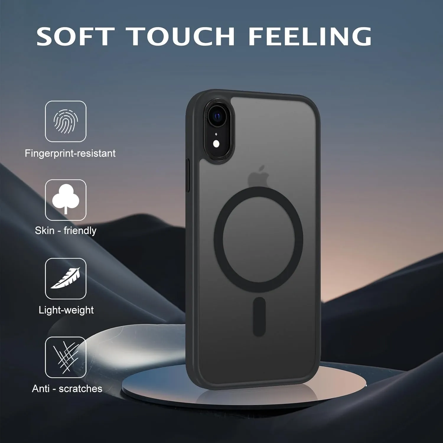 Telaso for iPhone XR Phone Case, iPhone XR Phone Case Compatible with Magsafe Translucent Matte Back Soft TPU Bumper Military Grade Protective Magnetic Case for Men Women, Black