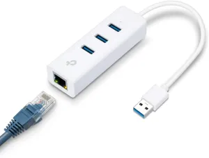 TP-Link USB 3.0 to Ethernet Adapter, Portable 3-port USB Hub with 1 Gigabit RJ45 Ethernet Port Laptop Network Adapter, Supports Win 7/8/8.1/10, Mac OS X (10.6-10.14), Linux OS and Chrome OS