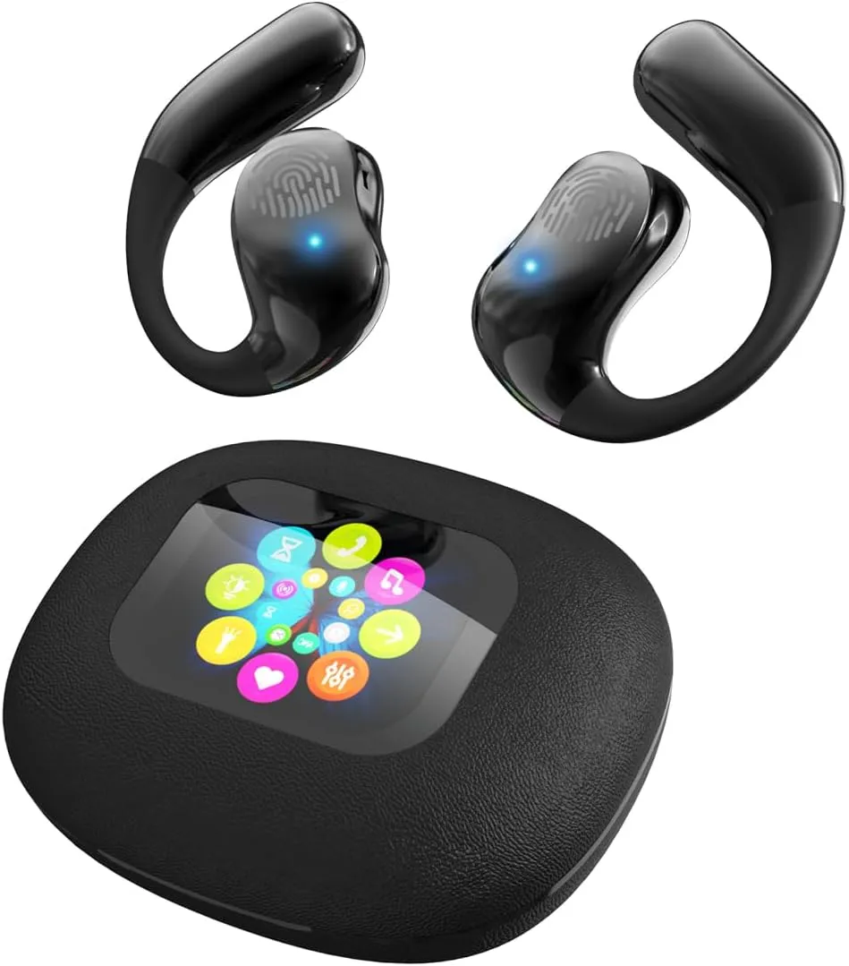 Translation Earbuds - AI Real Time Language Translation Earbuds with 144 Languages Long Battery Life Portable Touchscreen Wireless Earbuds for Travel Business Multilingual Communication Black