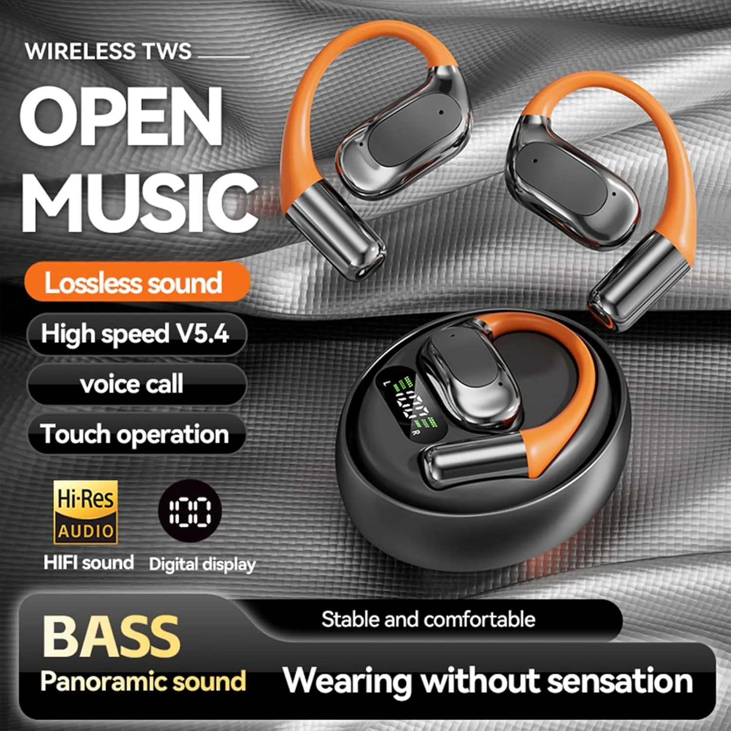 Translation Earbuds Real Time - 144 Language Ai Translator Earbuds, 3 in 1 Wireless Bluetooth Headphones Translator Device for iOS and Android, Simultaneous Wireless Bluetooth Translation, Black