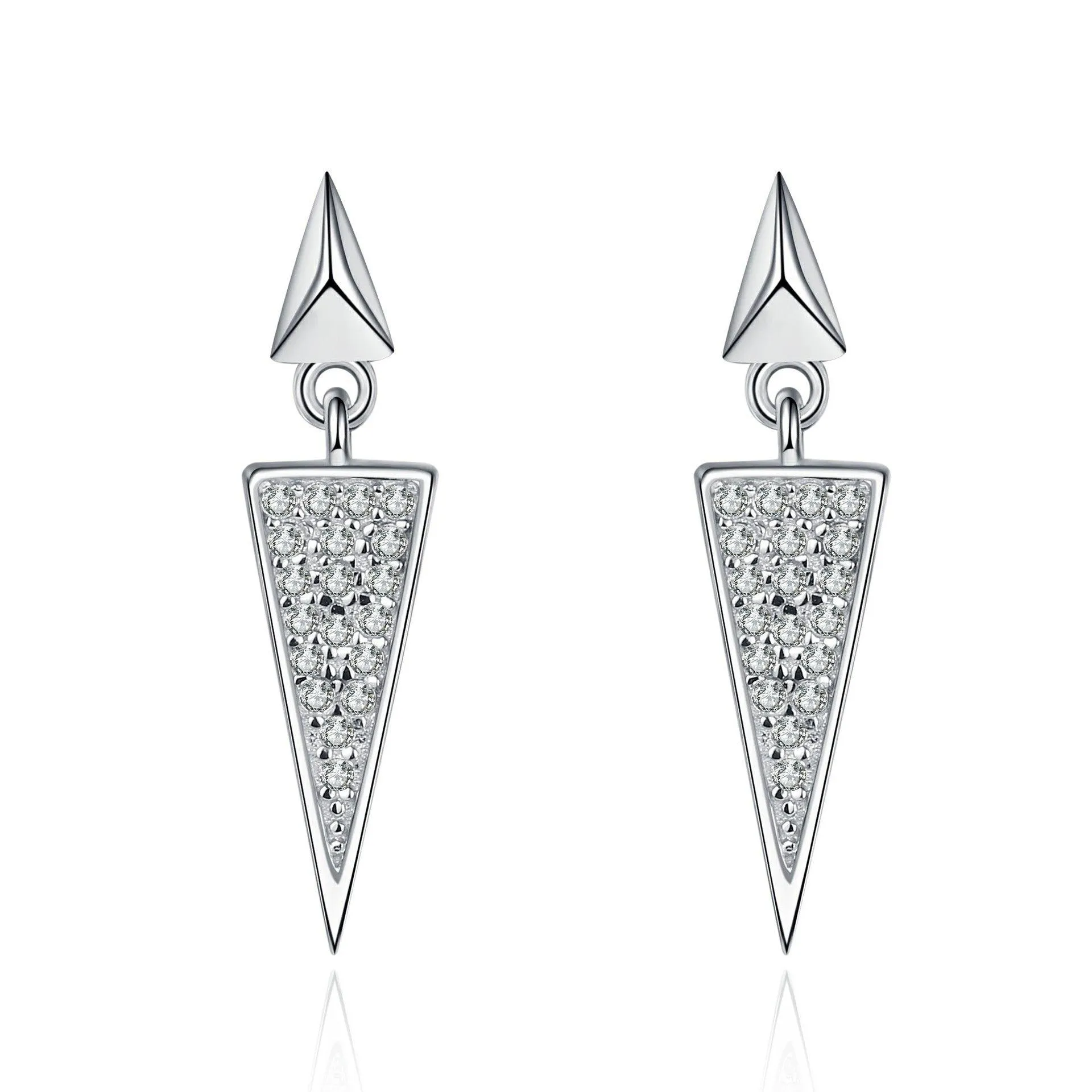 Triangle Stud Earrings Mossan Diamond Full Set