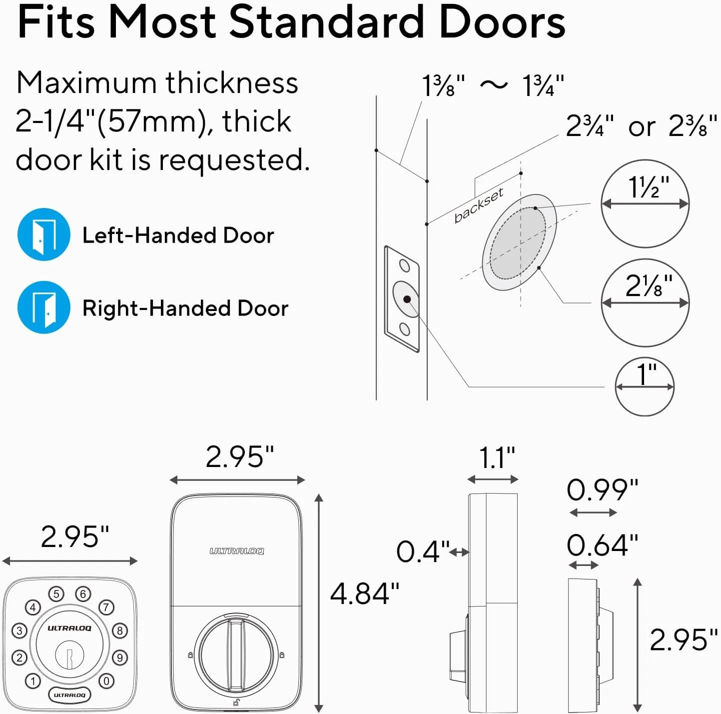 ULTRALOQ U-Bolt Z-Wave Smart Lock with WiFi Hub, Zwave Deadbolt with Door Sensor, Works with Z-Wave Plus, Alexa, Google, Home Assistant, Compatible with SmartThings, Hubitat, Ezlo, etc, ANSI Grade 1