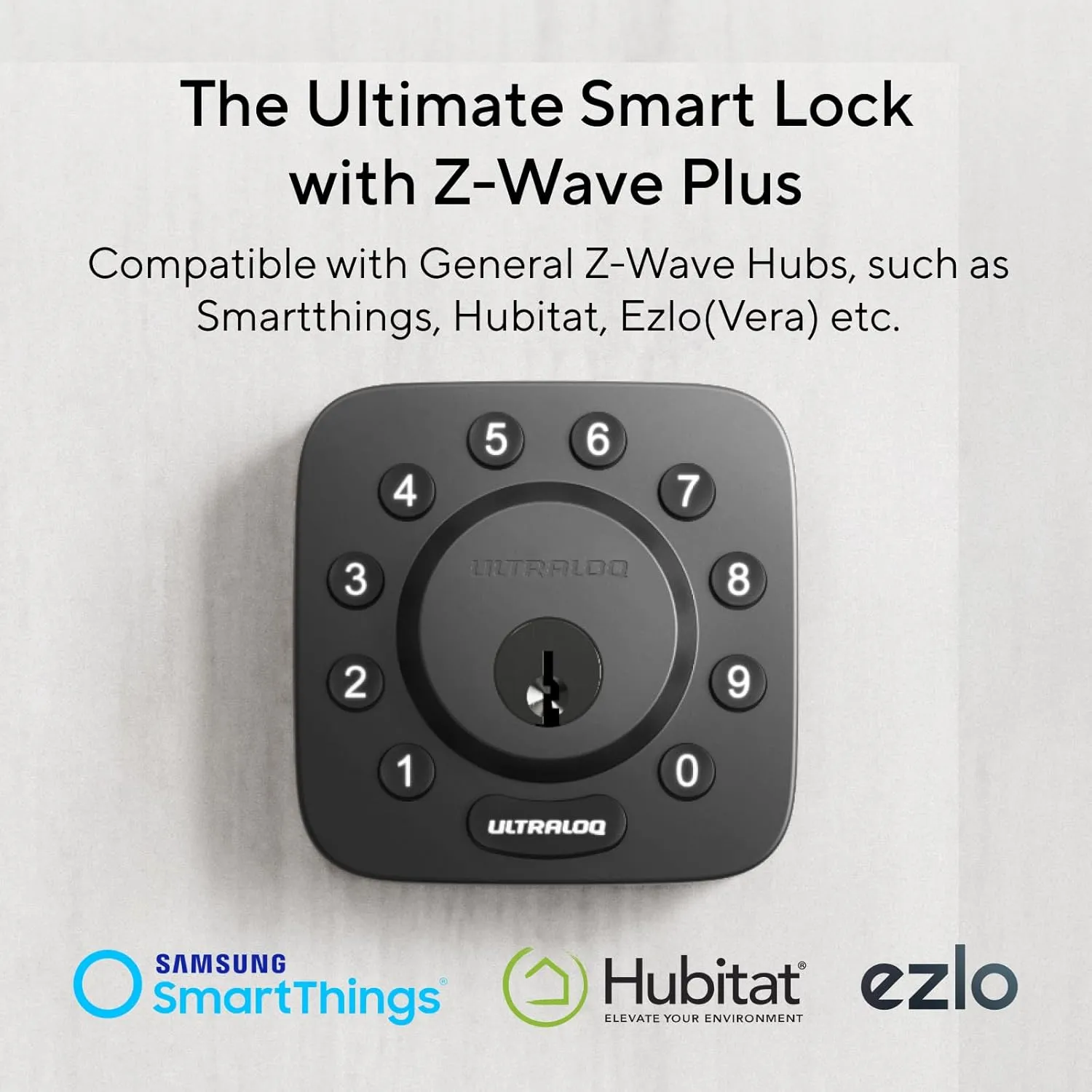 ULTRALOQ U-Bolt Z-Wave Smart Lock with WiFi Hub, Zwave Deadbolt with Door Sensor, Works with Z-Wave Plus, Alexa, Google, Home Assistant, Compatible with SmartThings, Hubitat, Ezlo, etc, ANSI Grade 1