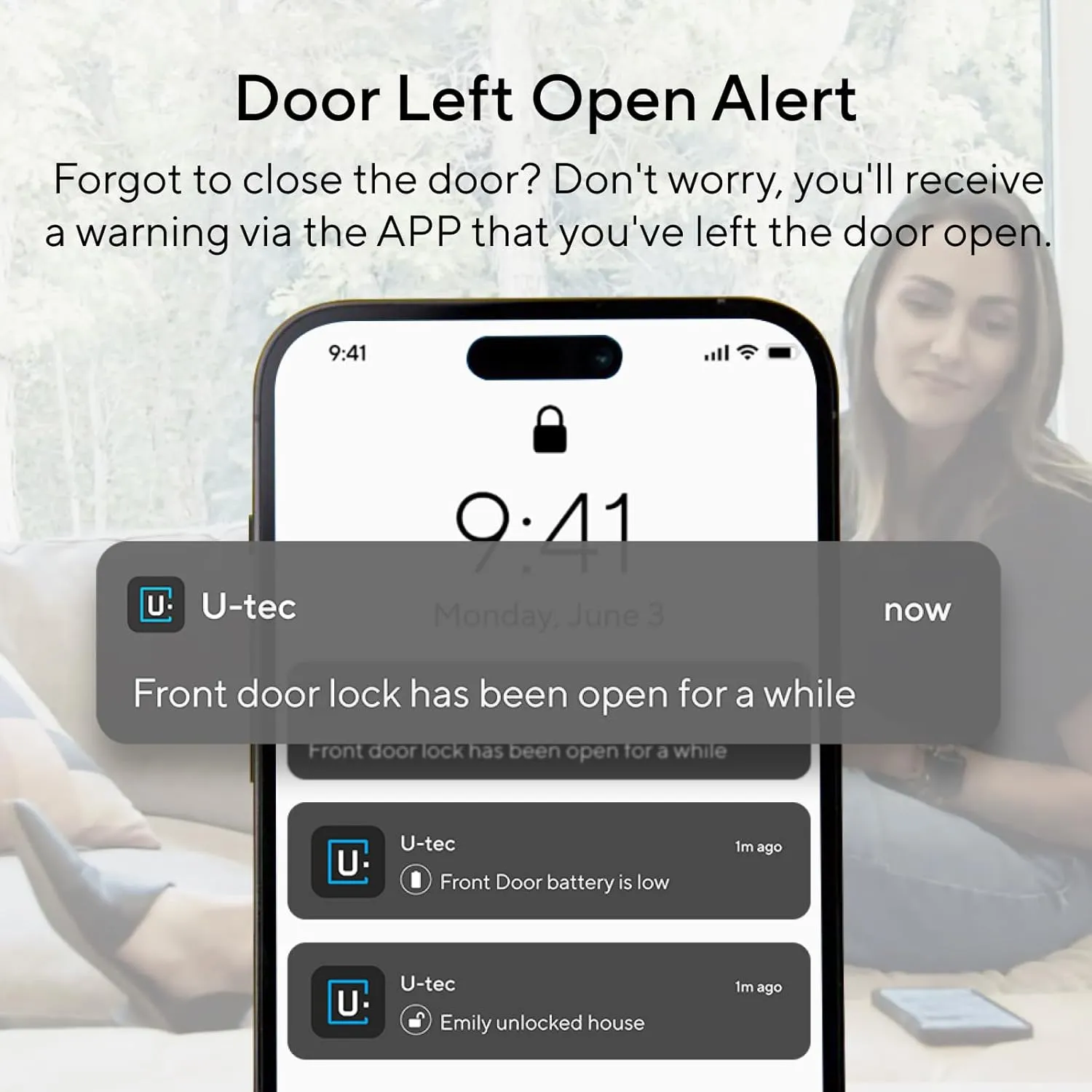ULTRALOQ U-Bolt Z-Wave Smart Lock with WiFi Hub, Zwave Deadbolt with Door Sensor, Works with Z-Wave Plus, Alexa, Google, Home Assistant, Compatible with SmartThings, Hubitat, Ezlo, etc, ANSI Grade 1