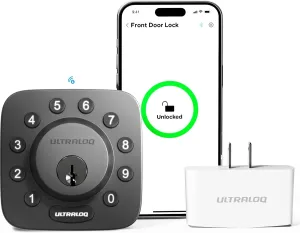 ULTRALOQ U-Bolt Z-Wave Smart Lock with WiFi Hub, Zwave Deadbolt with Door Sensor, Works with Z-Wave Plus, Alexa, Google, Home Assistant, Compatible with SmartThings, Hubitat, Ezlo, etc, ANSI Grade 1
