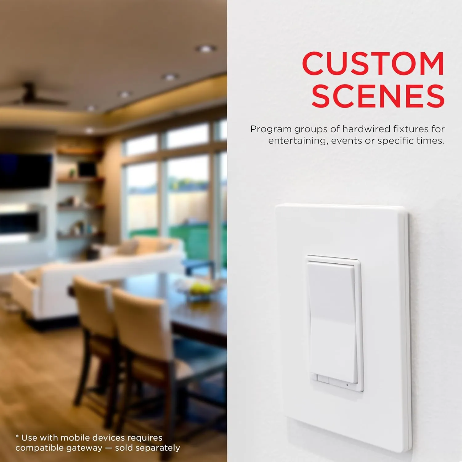UltraPro 700 Series Z-Wave in-Wall Smart Rocker Light Dimmer with QuickFit & SimpleWire, 3-Way Ready, Works with Alexa, Google Assistant, Z-Wave Hub Required, Smart Home, Voice Control, 4 Pack, 59373