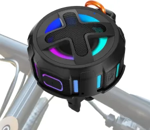 Upgraded, Pro Bike Speaker, with Handlebar Mount, Bluetooth V5.4, IPX7 Waterproof, Silicone Case, Broadcast Navigation,10W DSP Bassup, 15-24H Playtime, Hook, for eBike, Bicycle, Motorcycle Accessories