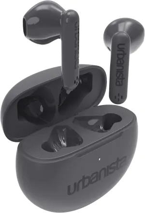 Urbanista True Wireless Earbuds, Bluetooth 5.3 Earphones, IPX4 in Ear Headphones, Ear Buds with Dual Microphones, 20 Hr Playtime, Touch Controls, TWS USB C Charging Case, Austin, Grey