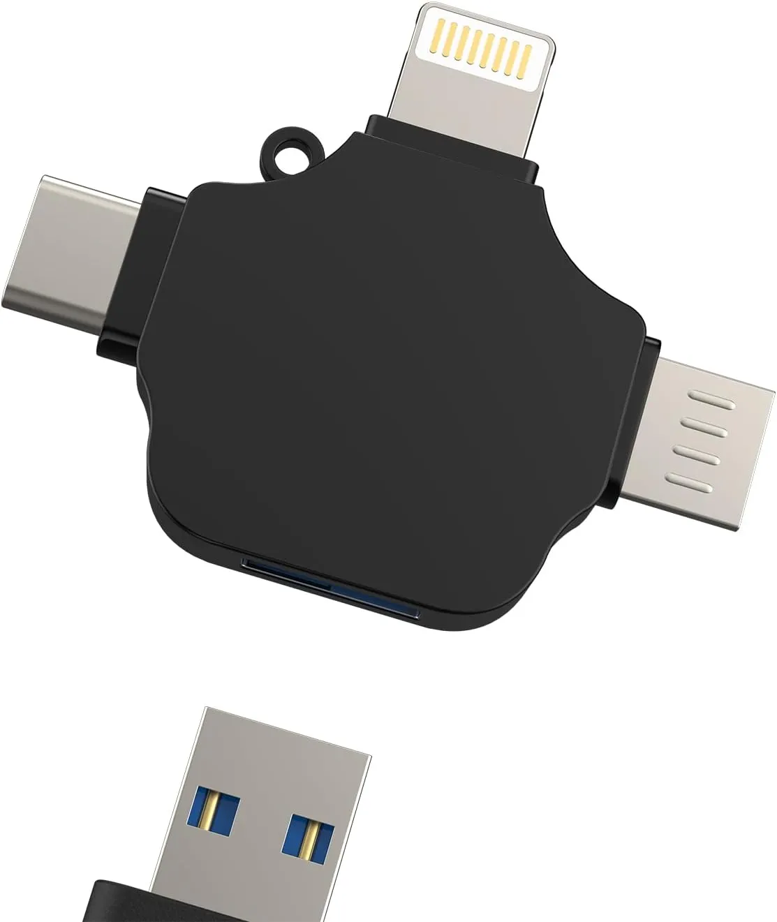 USB to Lightning Micro USB Type C(3in1) OTG Adapter Compatible for Samsung LG Apple iPhone15 14 13 12 Pro Max Plus iPad Air Mini Camera Card Reader Keyboard Mouse Flash Drive Android Accessories