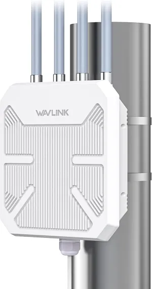 WAVLINK WiFi 6 AX1800 Outdoor WiFi Extender, 1800Mbps Dual Band High Power, Long Range with 4x8dBi Detachable Antennas, IP67 Waterproof & Dustproof, Passive/Active PoE Support