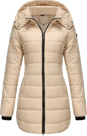 Women's Hooded Warm Winter Coat Long Puffer Jacket Thicken Down Coat Cotton Slimhooded Down Jacket