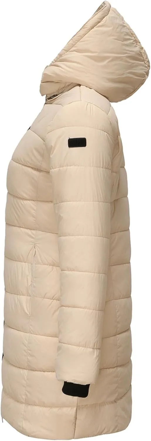 Women's Hooded Warm Winter Coat Long Puffer Jacket Thicken Down Coat Cotton Slimhooded Down Jacket