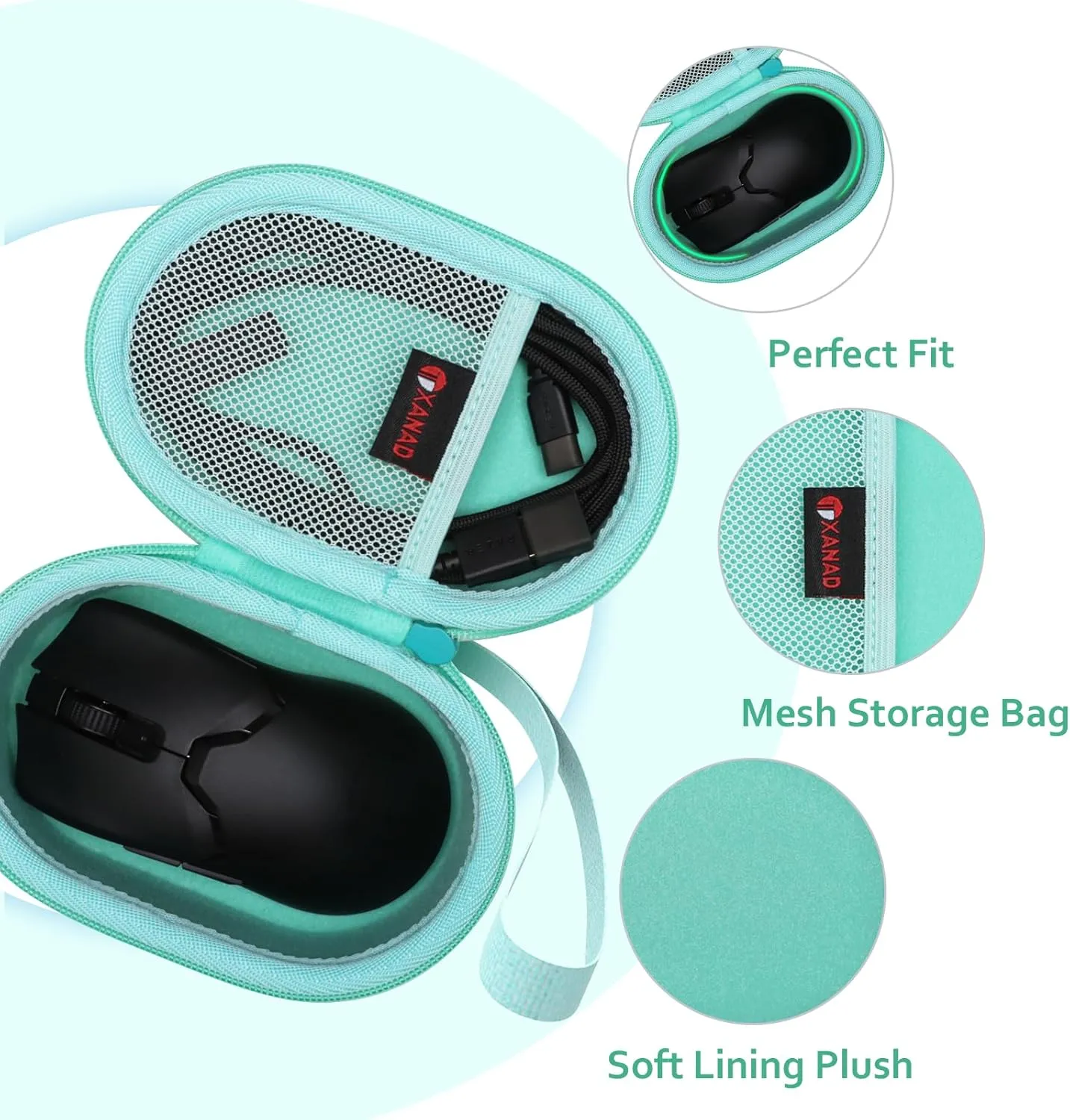 XANAD Mouse Case for Logitech/Razer/Apple/HP Mouses,for Logitech G502 / G305 / G502 Hero / G502 X Plus / G502 X/G PRO/G PRO X or Razer Deathadder V2 X / V2 Pro / V3 & Viper V2 Pro / V3 Mouse(Green)