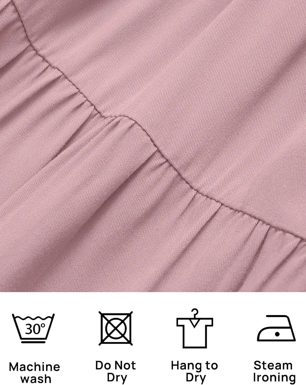 ZESICA Women's 2025 Summer Casual Flutter Short Sleeve Crew Neck Smocked Elastic Waist Tiered Midi Dress