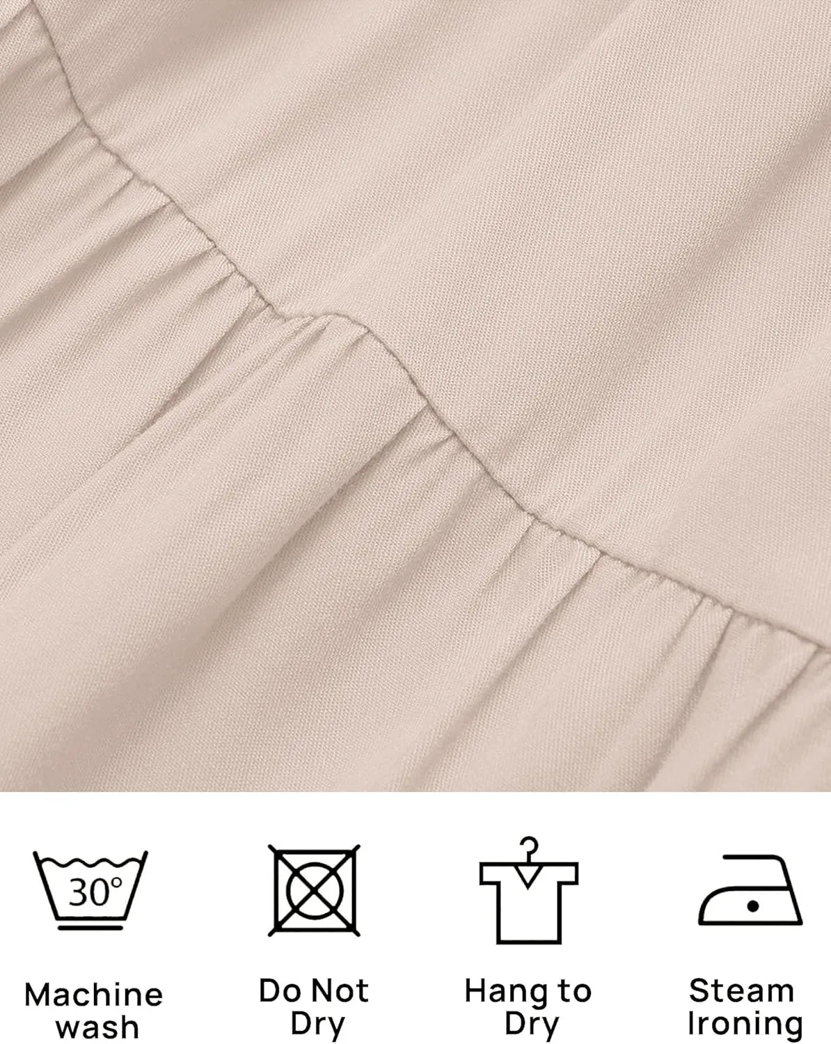 ZESICA Women's 2025 Summer Casual Flutter Short Sleeve Crew Neck Smocked Elastic Waist Tiered Midi Dress